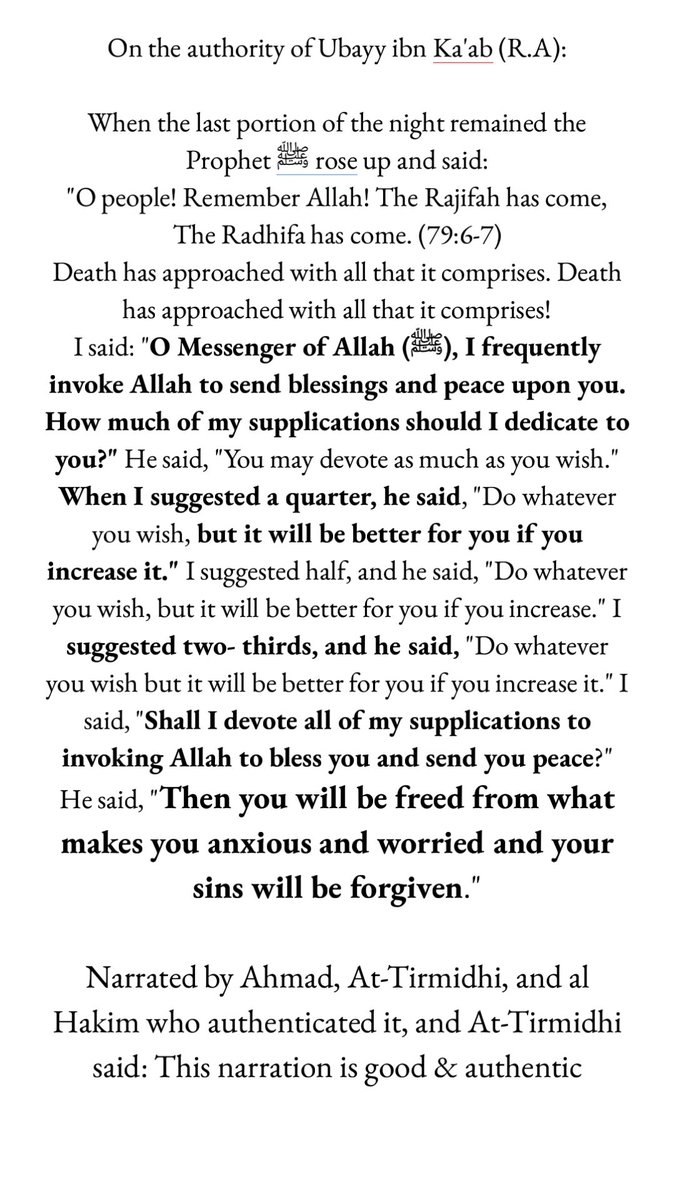 6. Perhaps the most important narration saved for last, and the final one of this thread is this one.No amount of Bible verses should prevent us from accessing what the Prophet ﷺ recommended us as a removal of difficulties, sins, and a means of good deeds & khayran kathira