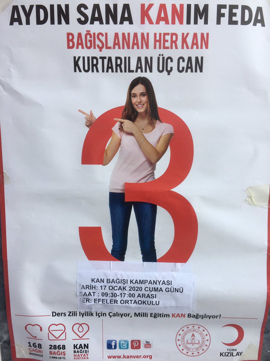 EfelerOrtaokulu's tweet photo. 17 Ocak Cuma günü Kan bağışı kampanyamıza tüm gönüllü bağışçıları bekliyoruz..Kan bağışı hayat kurtarır..@efelerilcemem @Aydin_MEM @seyfullah0966 @AydinValiligi @tcmeb https://t.co/ToLxiAHn3T
