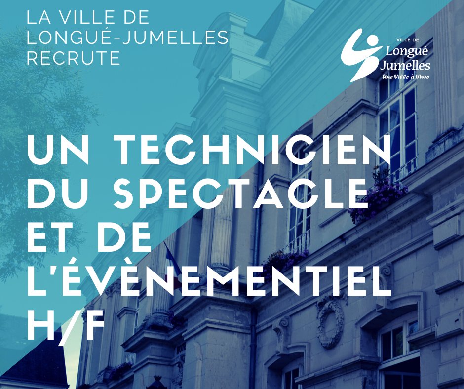 LongueJumelles's tweet photo. [Emploi] 📢 La ville de Longué-Jumelles recrute un technicien du spectacle de l'évènementiel H/F 
Dépôt des candidatures au plus tard le 15 janvier 
Consultez l'annonce ➡️https://t.co/B6yFEA3zQ3
#OffreEmploi #Emploicollectivités #LonguéJumelles https://t.co/Ub9Svu9Wxp