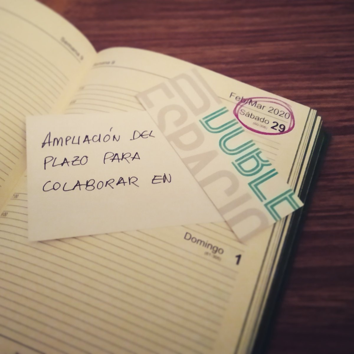DeDobleEspacio's tweet photo. Ampliamos plazo para colaborar en #doblespaciomagazine #callforpaper #cultura https://t.co/76fhLpIlhh
