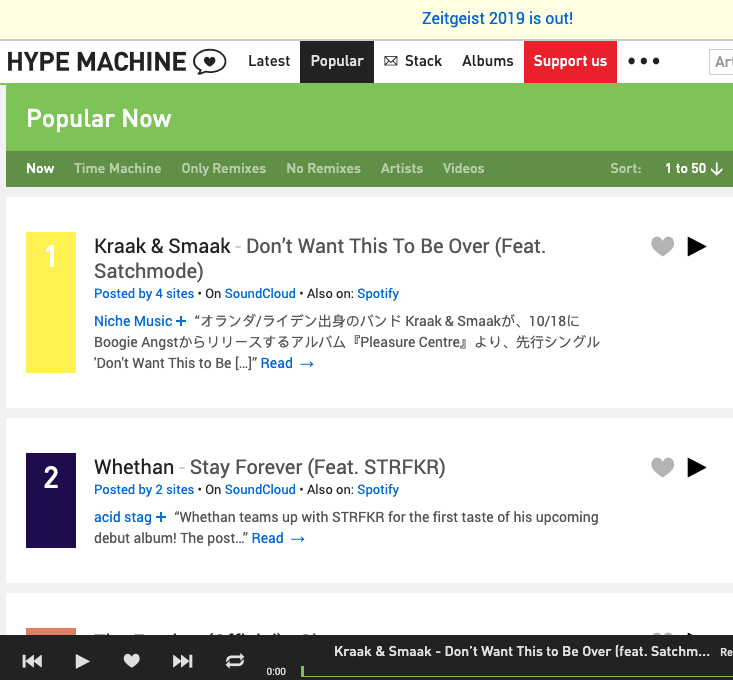 kraaksmaak's tweet image. Yes! A @hypem #1 for Don't Want This To Be Over ft. @Satchmode 🥳 🥳 🥳

Give it some more here: hypem.com/popular