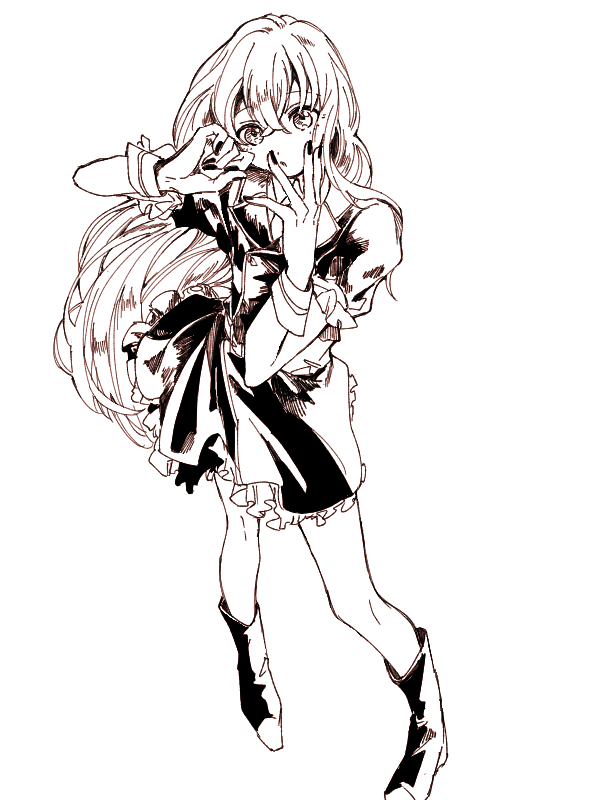 乱藤四郎(刀剣乱舞) 「乱ちゃん(塗り絵) 」|かなたのイラスト
