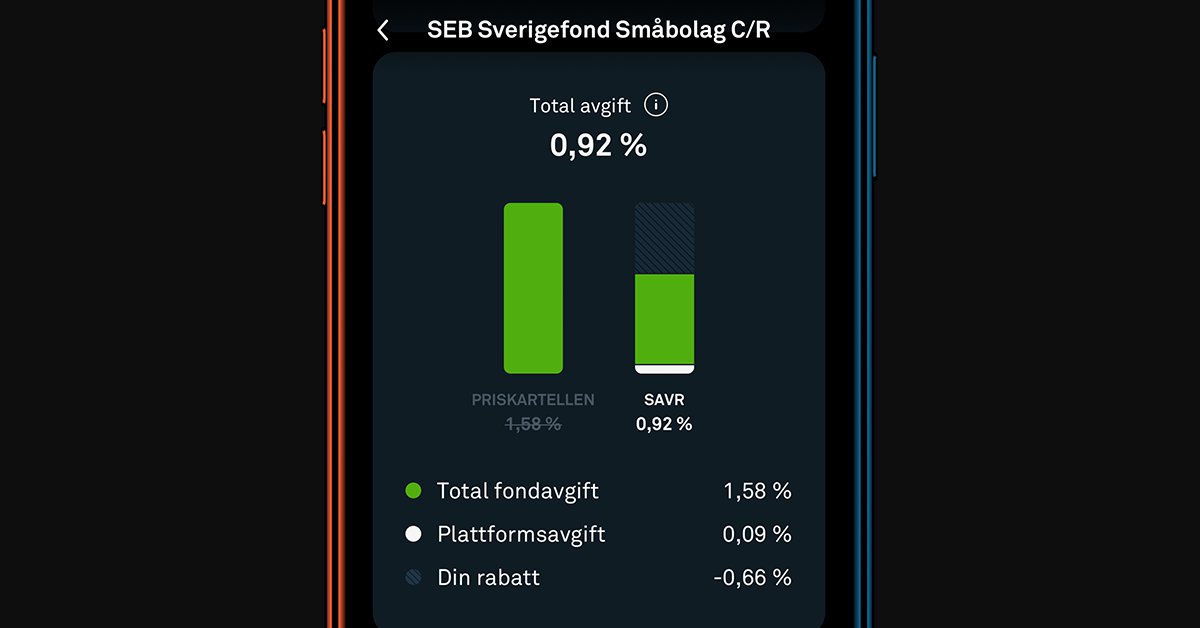 savr's tweet photo. Vi strävar alltid mot att göra fondavgifter så transparenta och lättförståeliga som möjligt.
Alla avgifter visas nu med ny grafik som ger en enkel och tydlig bild av våra rabatter. Klicka på staplarna för att få mer detaljerad information. https://t.co/8mP2Jg6Sqx