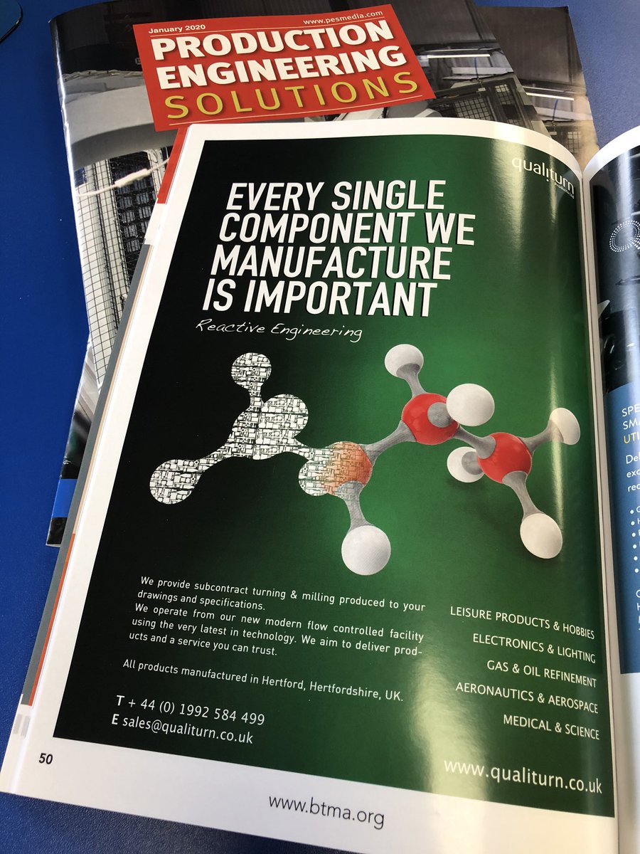 qualiturn's tweet photo. Our 2020 advert in @btmaUK buyers guide. Subcontract Turning & Milling. #btmamember #ukmfg #cncturning #cncmilling https://t.co/PEgQQvz0my