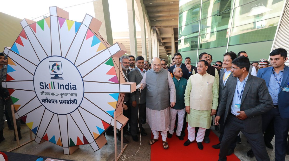 Foundation stone for Indian Institute of Skills laid by HM Amit Shah at Nasmed, North Gujarat