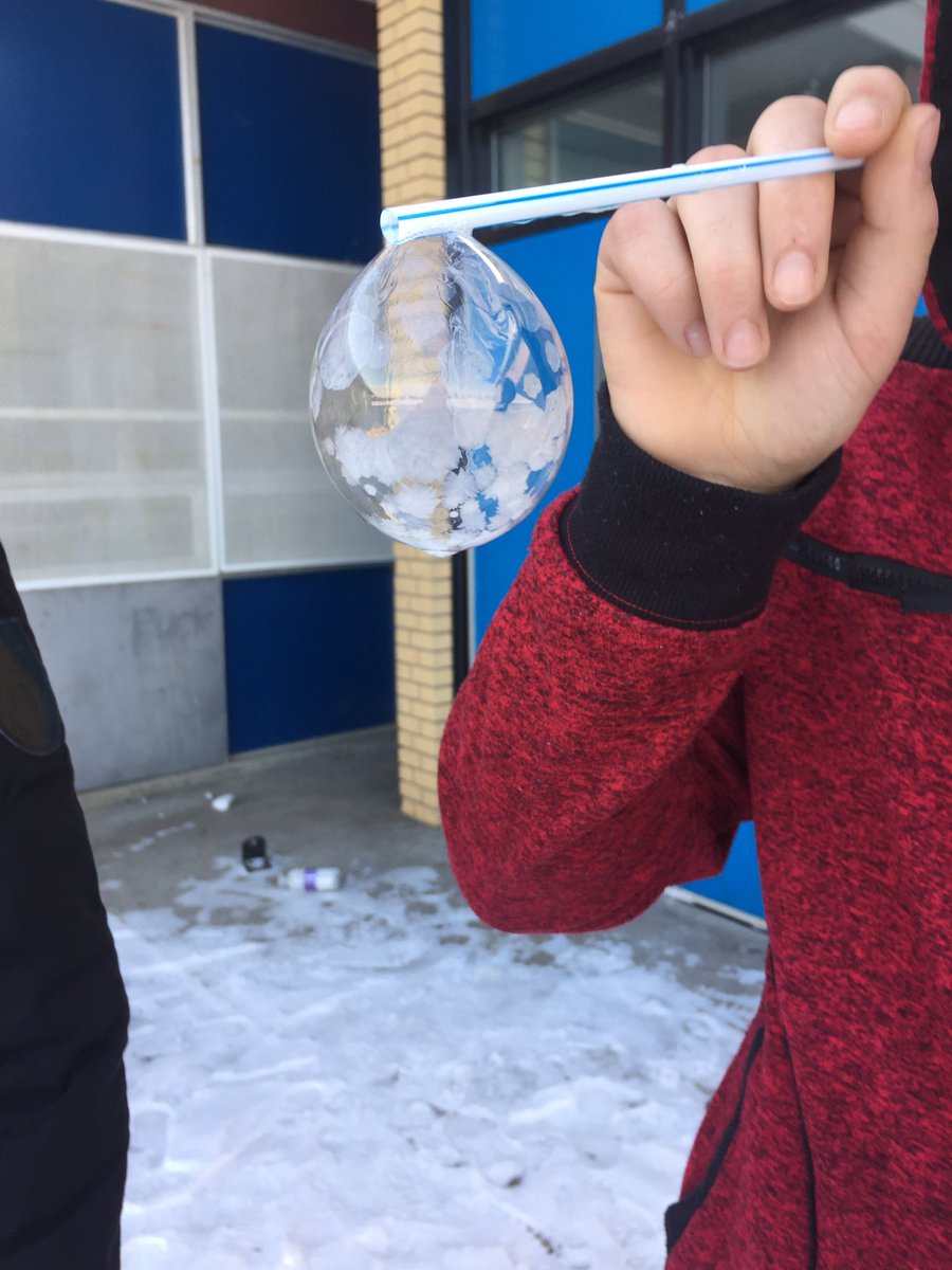 MMjwilson's tweet photo. What do you do with students during a cold snap? A little Science a lot of fun! Freeze bubbles! #emsloveslearning #wearecbe https://t.co/4AUX5NgRvC