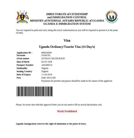 What do you need to obtain the Uganda eVisa!?

Particularly tourist visa 
1. Valid passport ( general requirement)
2. Vaccination Certificate of Yellow fever, Hepatitis B.
3. Passport size photo (,white background)