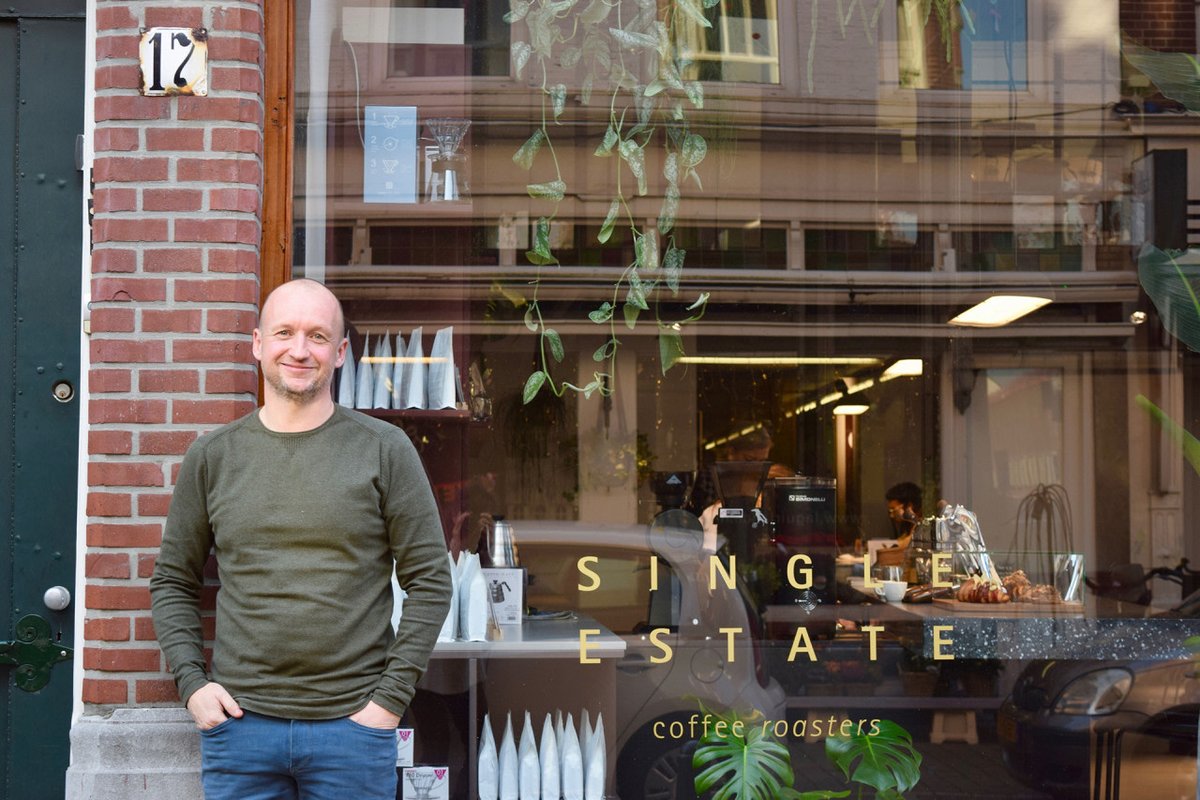 sprudge's tweet image. After over a decade of operating as a roaster only, co-owners Patrick Groenewold and Bas Burghoorn decided it was time to open a @SingleEstate flagship cafe in The Hague. bit.ly/2sr520J