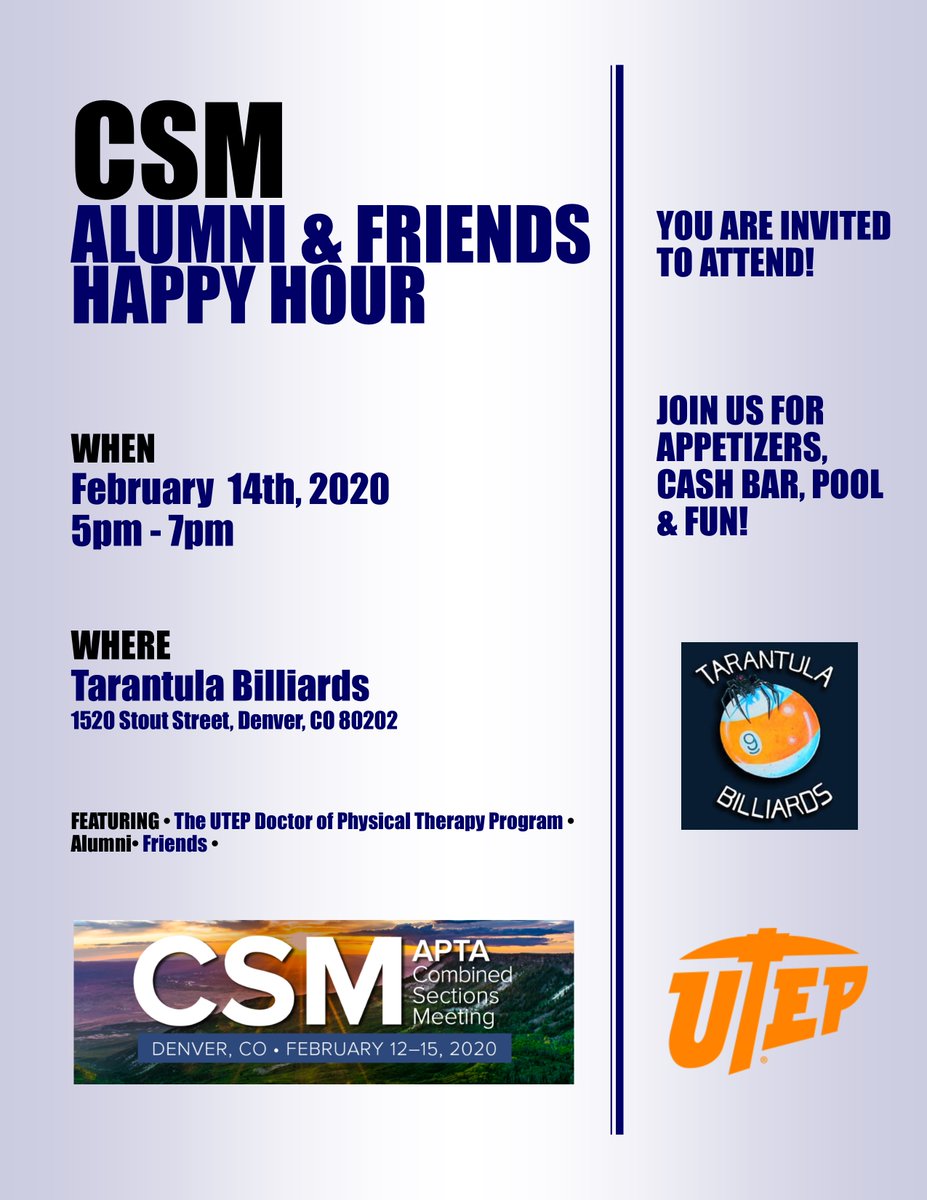 UTEPDPT's tweet image. Join us at CSM!