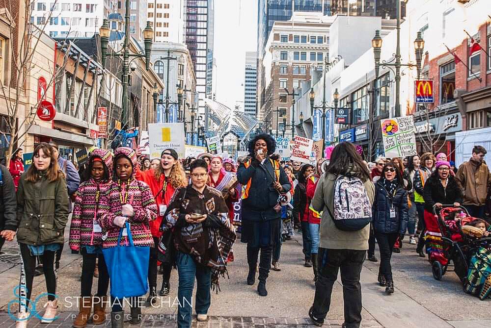 #YYC ! 3 days to our 4th annual Womxn’s march.Please dress warmly. 
See you at Bankers Hall | 11:00 am | Saturday, 01.18.2020| After the march we encourage you to engage in community conversations at <a href="/Taking_Strides/">Calgary Womxn: Taking Strides</a> ‘s event at Central library 🙌🏾 | #womxn   #Womxnmarch2020