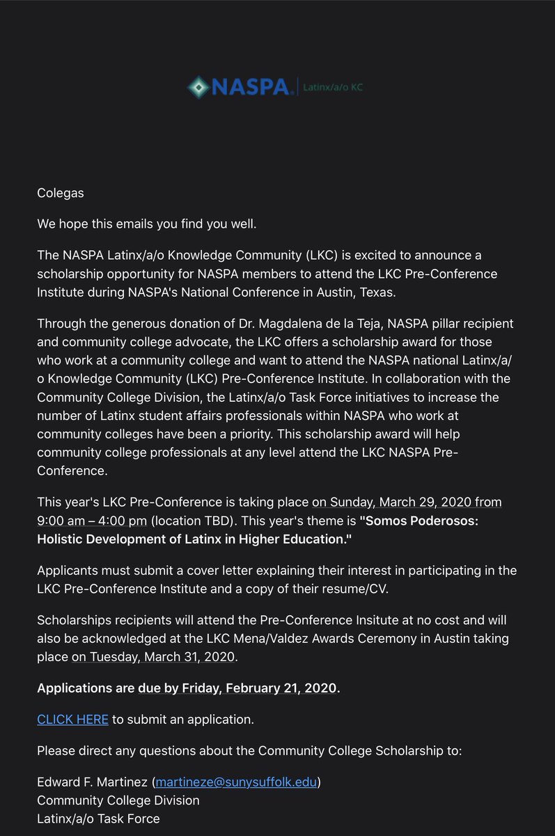 NASPA Region I LKC tweet media