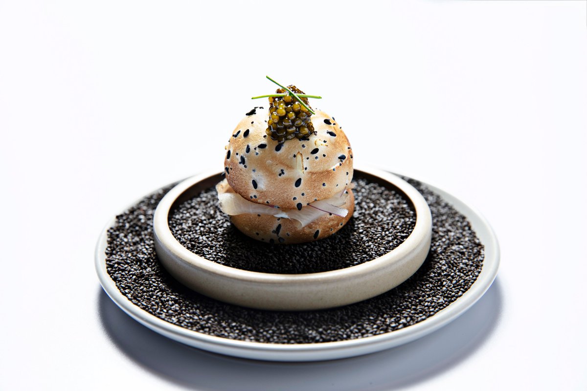 For all of our gluten-free friends on #NationalBagelDay, may we recommend the 'Everything Bagel Meringue' at @Bazaarbyjose with smoked kampachi, dill cream cheese, and caviar. #BazaarLA @chefjoseandres