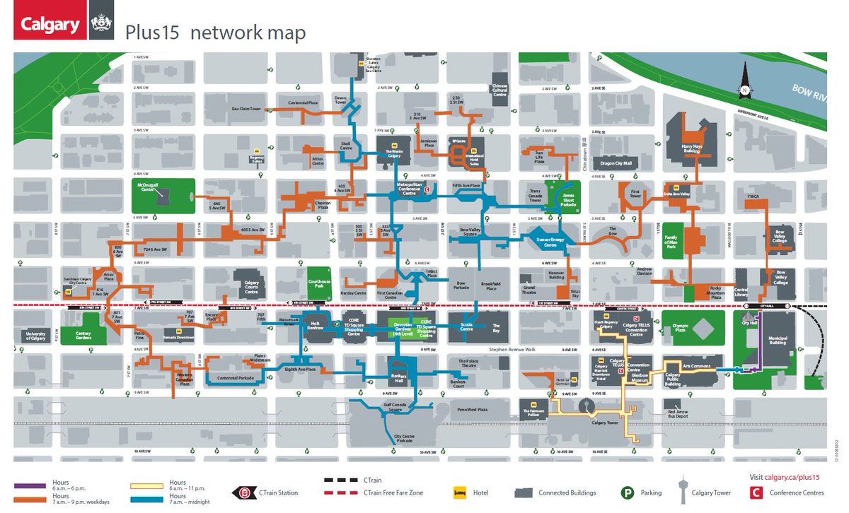 Calgary Plus 15 Map Calgary Transit 在Twitter 上："@Enriquealiaga17 Yes, The Hours The +15 Is  Open. See Below For Legend In Map. Https://T.co/Flts1K7Uxr" / Twitter