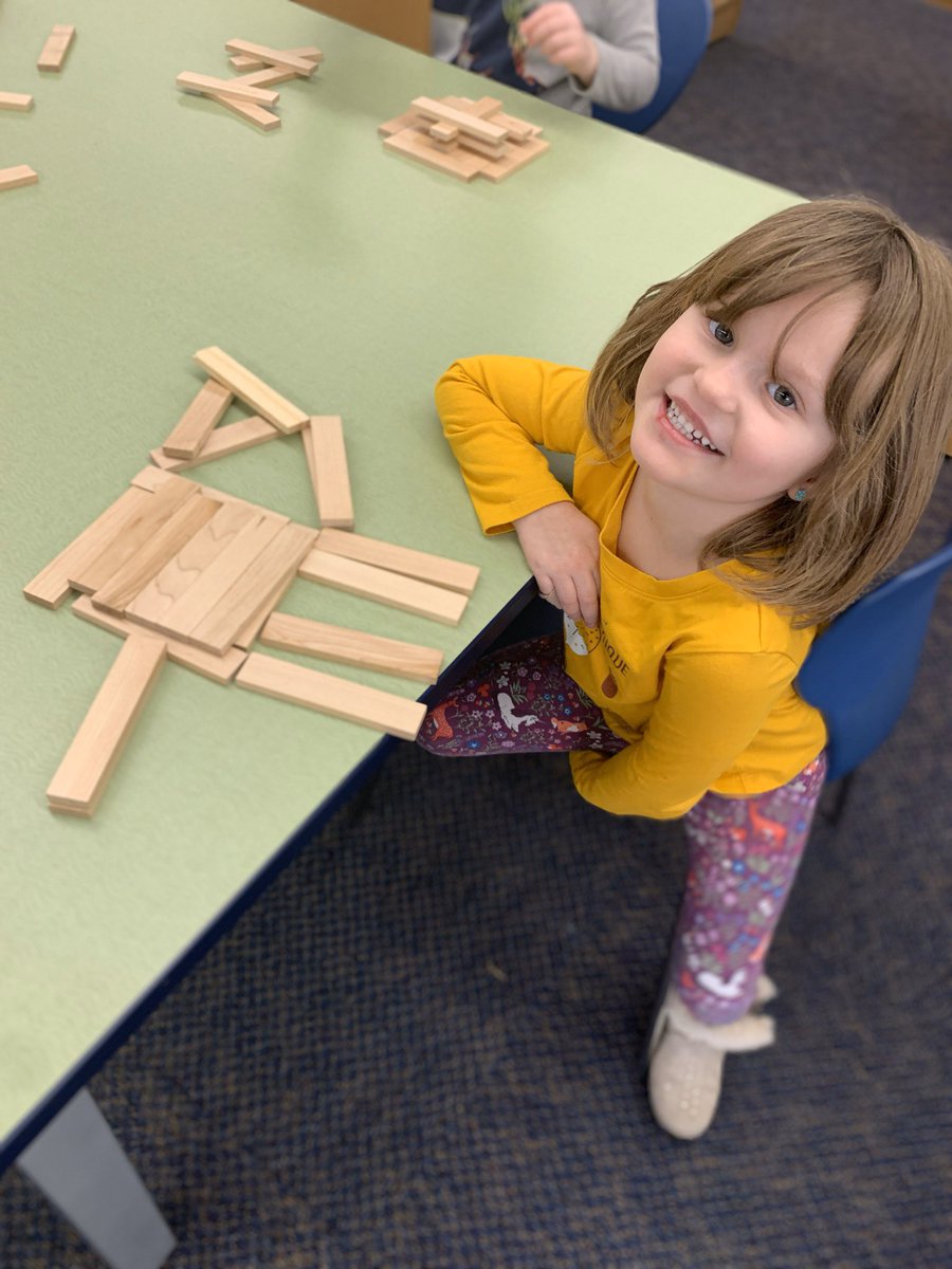 Intro to KEVA planks in kindergarten! #freeplay #kevaplanks #itsadog #itsapool <a href="/PomperaugES/">Theresa Forish</a>