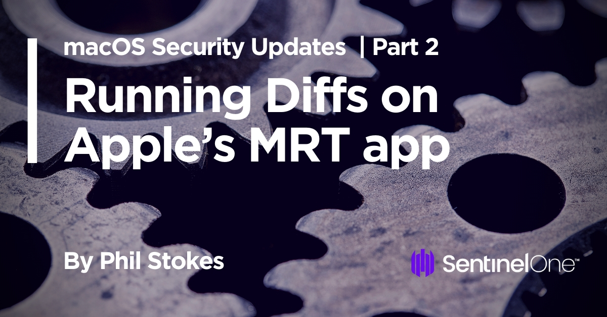 Fighting malware on macOS? It'd help if we knew what Apple knew. Here we offer a tool and process to help keep up with changes to Malware Removal Tool. By @philofishal https://www.sentinelone.com/blog/macos-security-updates-part-2-running-diffs-on-apples-mrt-app/ #apple #applesec #MRT #infosec #macadmin
