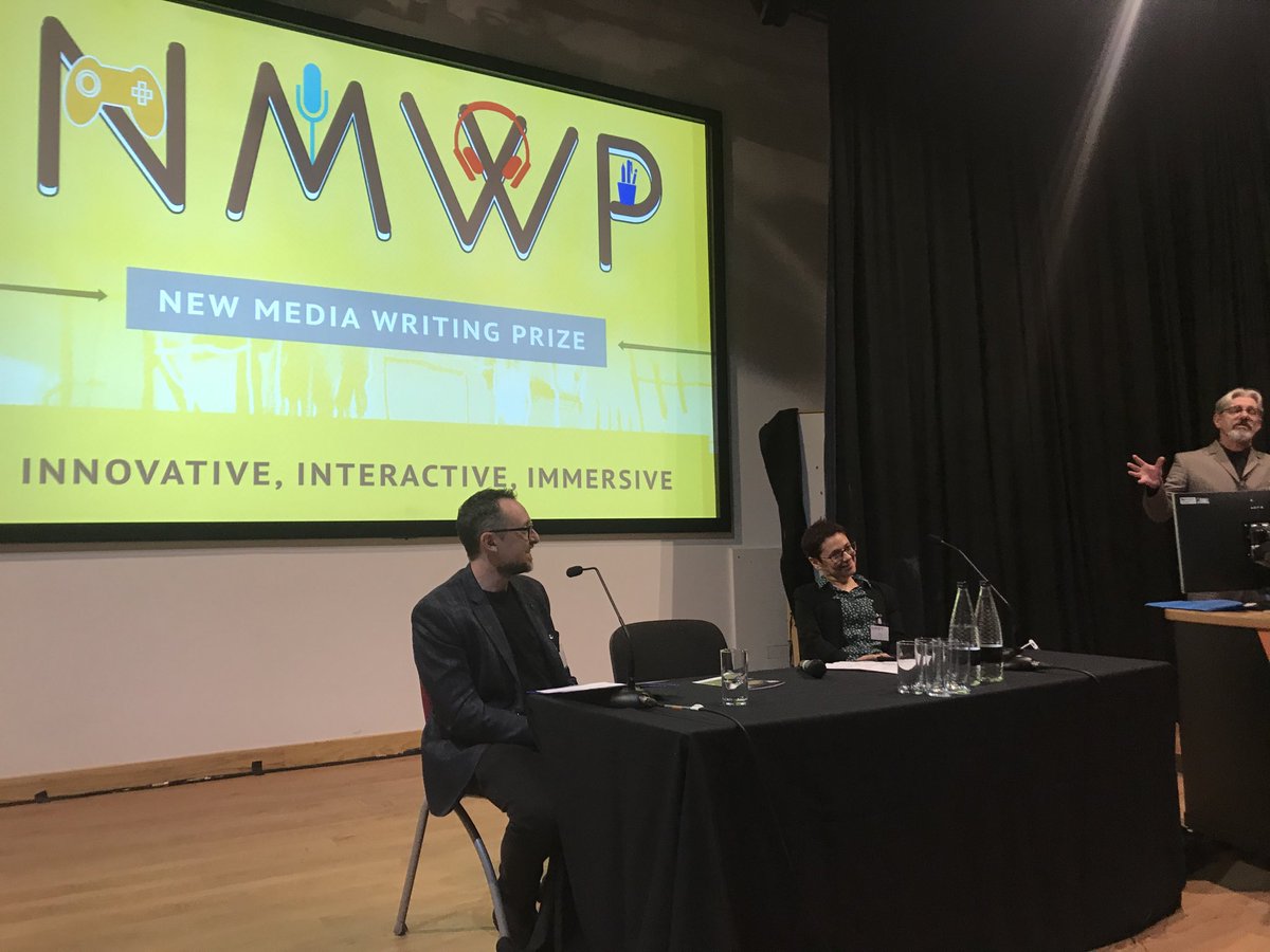 ifbook's tweet photo. New Media Writing Prize again! #nmwp great shortlist and speakers tonight in Bournemouth https://t.co/4pW27k0GWK