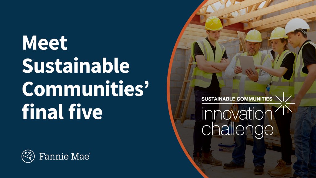 FannieMae's tweet photo. In the final phase of the Innovation Challenge, we pledged to support 5 organizations whose solutions address affordable housing, education, and economic mobility. See what @PurposeBuiltCRN and our own @MariaPEvans have to say about these innovative ideas: https://t.co/TAD78QSkCi https://t.co/XDhy1lfid7