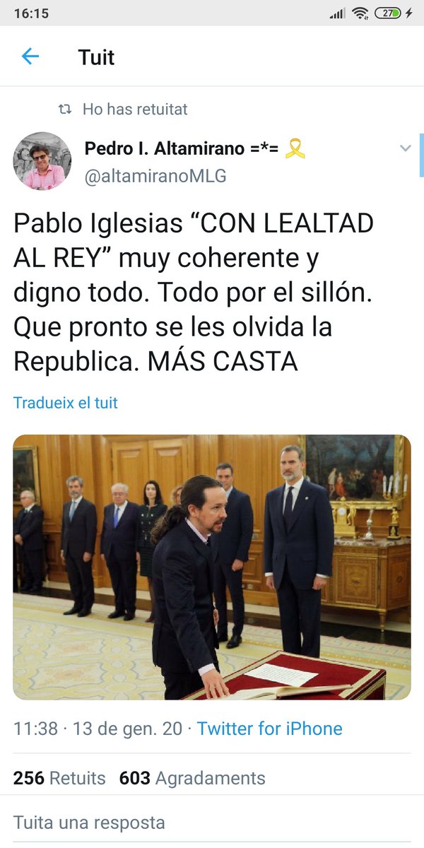 LlibertatCat_'s tweet photo. @1ginkgobiloba @Dolors63 @apuente @gi_kel El que demostra que només us importen les poltrones i anar contra l'independentisme. Igual que VOX PP C's PSOE. MERCI. PERO RELAX Y DISFRUTAD DE SER CASTA mientras os deja el regimen! Que no durara para siempre el show! Relax y a disfrutar! Algunos lo hacemos. 😘 #Rip15M #15M https://t.co/qL5qCffwRr