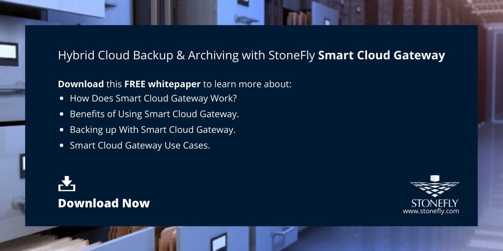 StoneFlyInc's tweet photo. The StoneFly Smart #CloudGateway facilitates seamless integration of #cloudstorage repositories with existing servers, #hypervisors, and legacy infrastructure using state-of-the-art cloud connect technology. Learn more about the #enterprisegateway solution:https://t.co/U11Yu12Vpn https://t.co/4gYKSajxy7