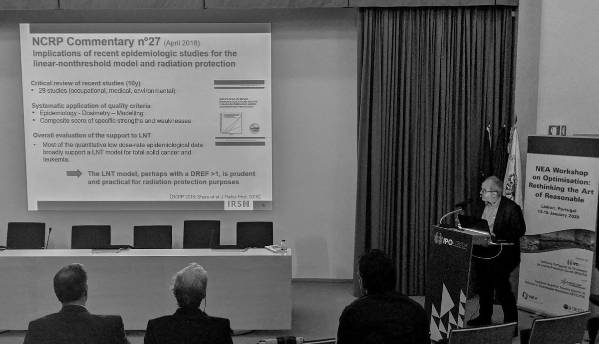 JessWieder54321's tweet photo. Dominique Laurier from @IRSNFrance refers to @NCRP_USA commentary when talking about the applicability of LNT for #radiation protection at @OECD_NEA meeting on the Art of Reasonableness. https://t.co/SxuZnxI1Uf