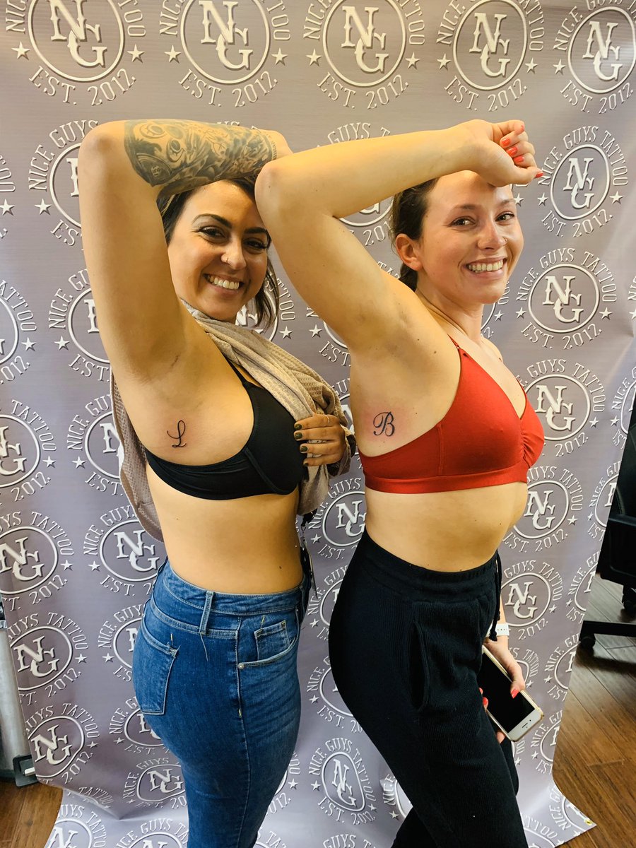 niceguystattoo's tweet photo. #WCW goes to these besties that came in last Friday to get tattooed together. If you and your best friend got tattoos together, what would it be? Let’s us know in the comments 🤘🏼 #NiceGuysTattoo #Indiana #BestiesForTheResties #InkedAndLinked #TheSocialNiceGuy https://t.co/1rsp5E4D9G