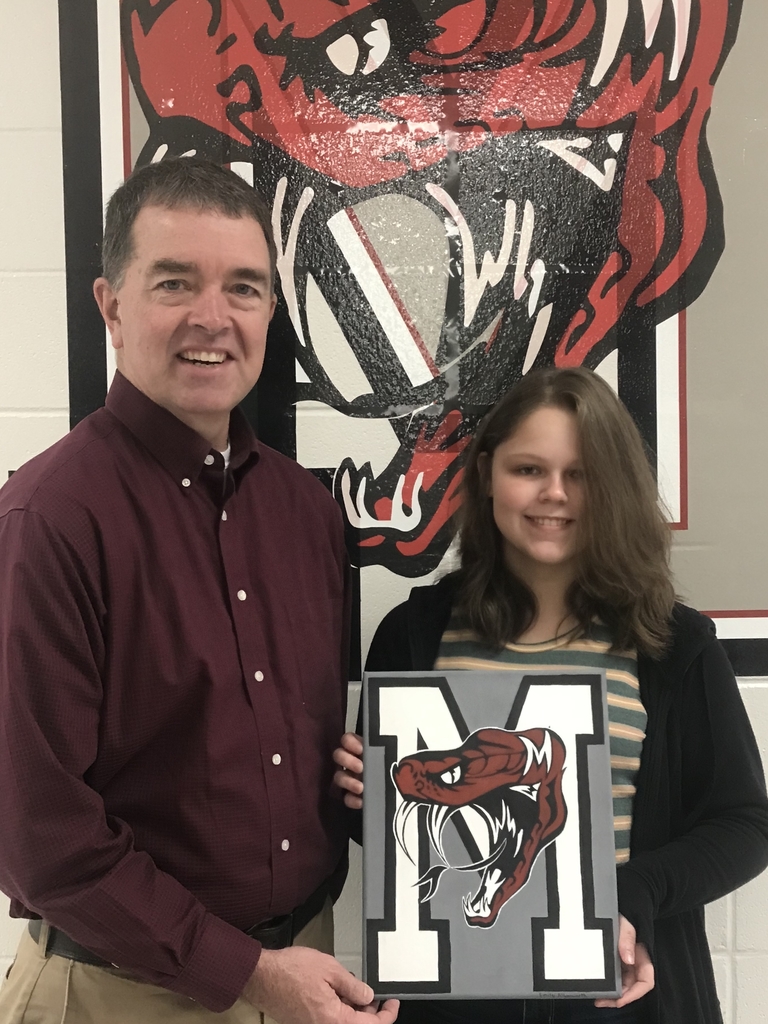 spcsdrattlers's tweet photo. Original artwork by our very own Emily Allensworth now decorates @dawsonesc and we could not be more elated! MHS has so much talent and we love to show it off! Thank you, Emily, for being a shining star! https://t.co/OyDPcpyEF3