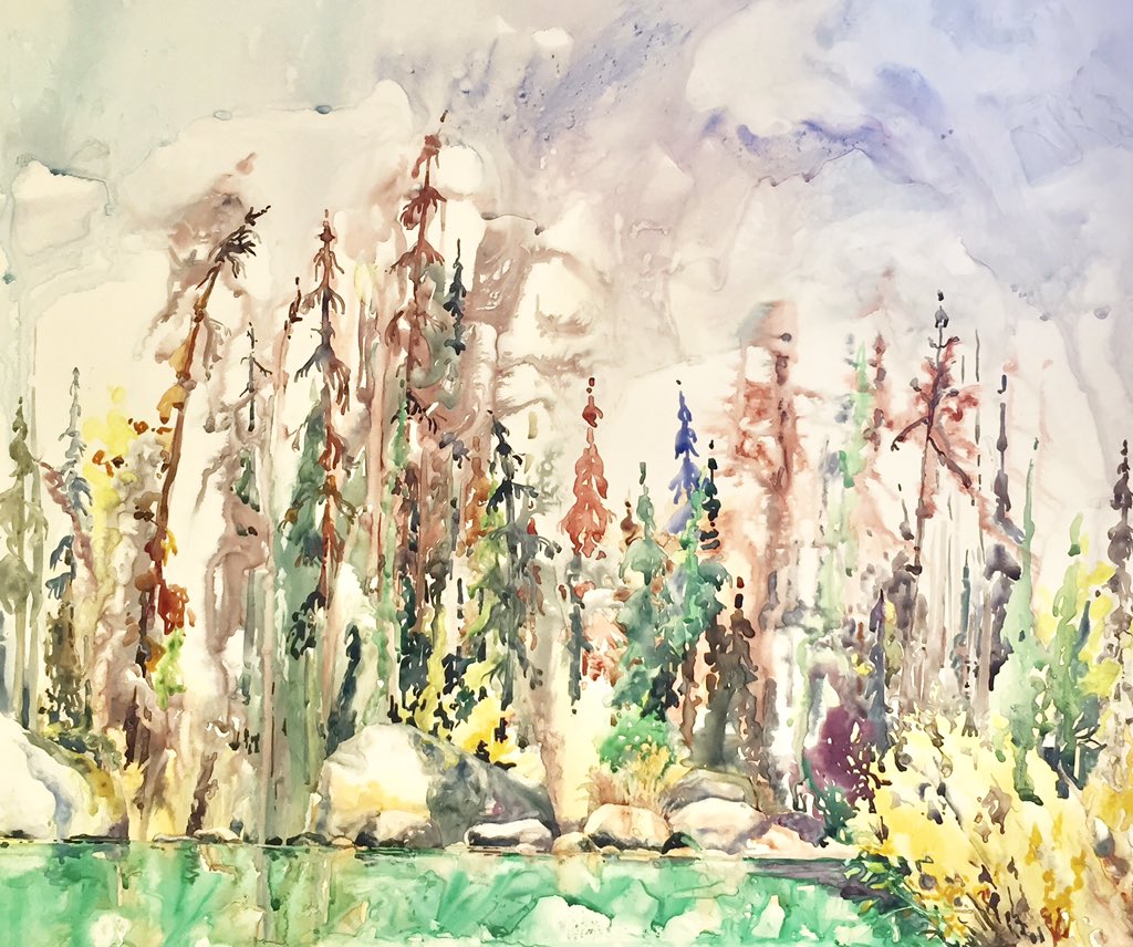 KarenBArtist's tweet photo. This painting of Horseshoe Lake is currently showing at #AlbertaBranded - a showcase in the #ableg Visitor Centre for #AlbertaArtists. Unless we can change the minds of 11 MLA’s 120 artists will be looking for a new place to showcase their work come April 1 #ABArtsMatter #shame https://t.co/5wHm75KJou