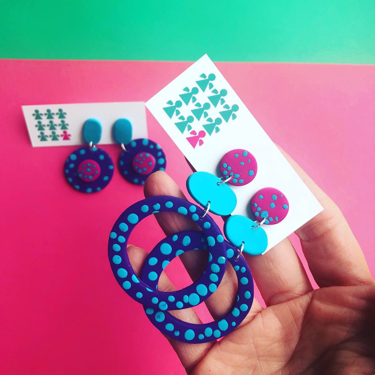 Nine9Angels's tweet image. More @FADDundee earrings! Another day, another new favourite 😂🤷‍♀️ #fadd2020 #handmade #nineangels #januarychallenge