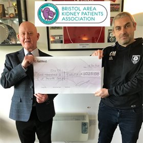 Following our fantastic Race Night before Christmas I was delighted to meet Steve Trimnell today and present a cheque for £1025 to the Bristol Area Kidney Patients Association.

Massive thanks to all involved and of course the work that the BAKPA are involved in!