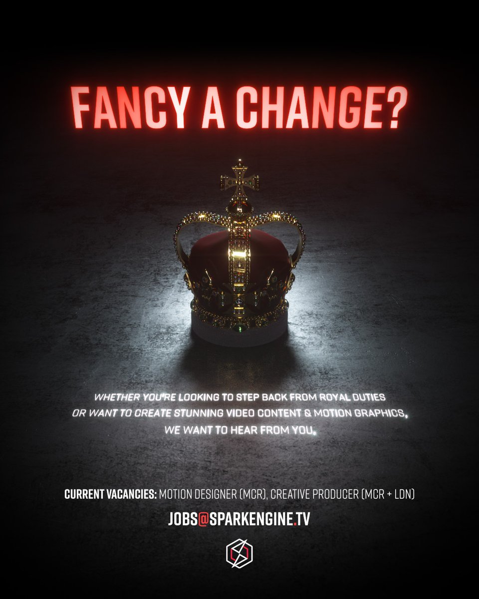 sparkengine's tweet image. We're hiring a number of roles at both our Manchester and London studios. If you're looking for a new challenge, or know someone who is - get in touch!
#manchesterjobs #londonjobs #videoproduction #motiongraphics #jobs #postproduction #CGI #mograph #aftereffects #cinema4d #c4d