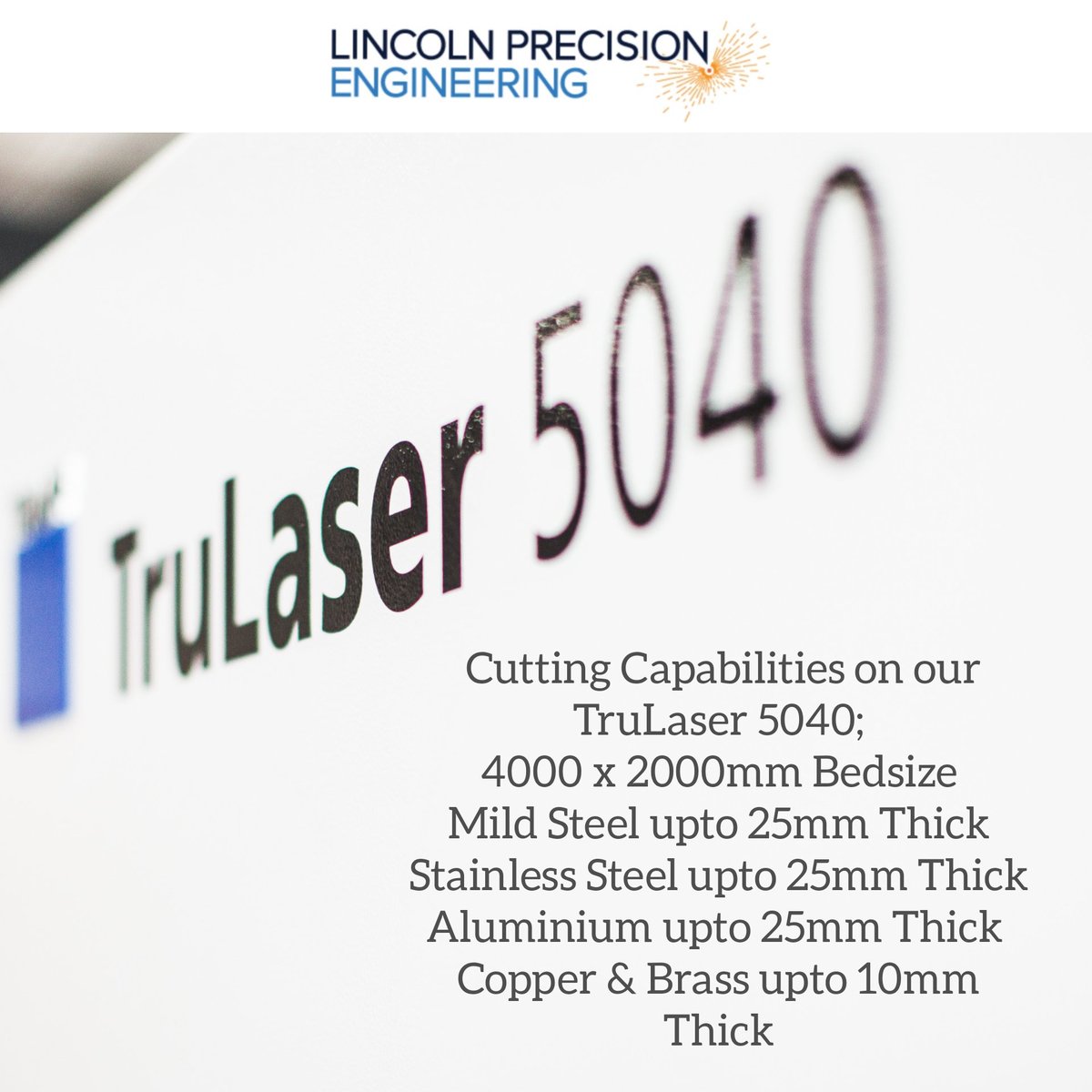 We Laser a wide range of material including Mild Steel, Stainless Steel, Aluminium, Brass and Copper. 
New Project?? Why not contact us for a competitive quote! 📩 Sales@lincolnprecisionengineering.co.uk
#Lasercutting #Engineering #LPE #Quote