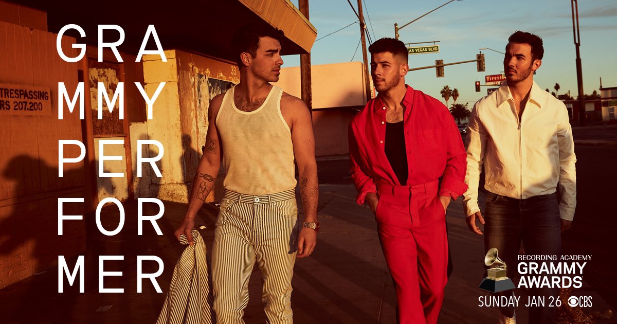 joejonas's tweet photo. Hmmm what song should we perform at this year’s #GRAMMYs 🤔 https://t.co/iUCSOkOLcW