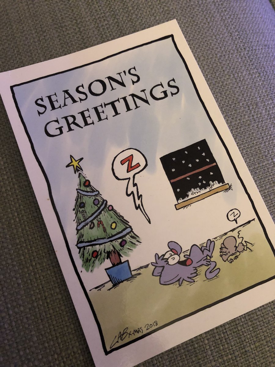 This is what happens when you don’t open all your mail in a timely manner. Thank you <a href="/bakertoons/">Charles Brubaker (on bsky)</a> for this lovely holiday card. Happy New Year my friend! 😄