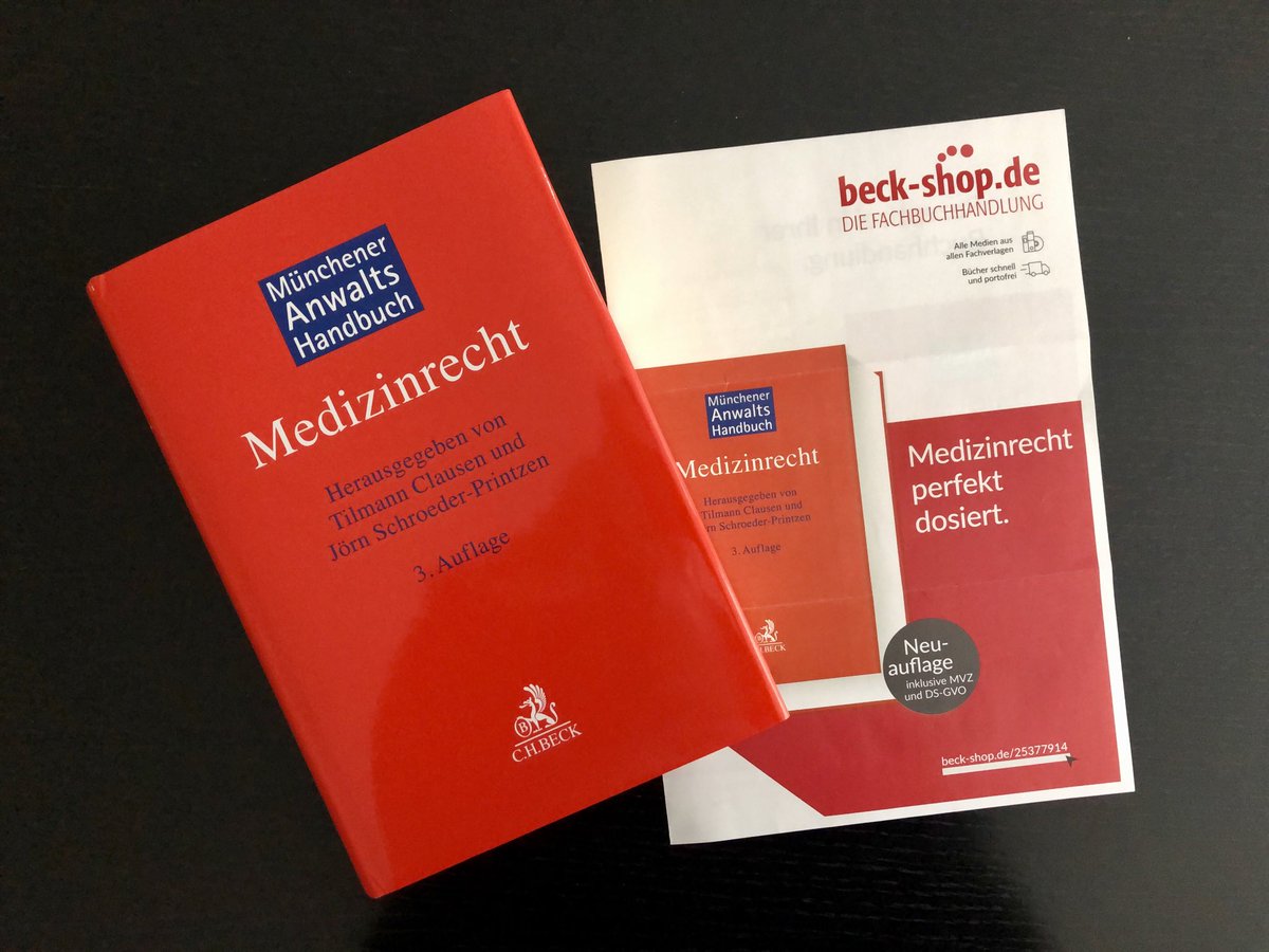 dr_halbe's tweet image. Fast noch druckfrisch 😉 3. Auflage des MünchenerAnwaltsHandbuch #Medizinrecht ⁦@CHBeckRecht⁩ ⁦@beckonlinede⁩