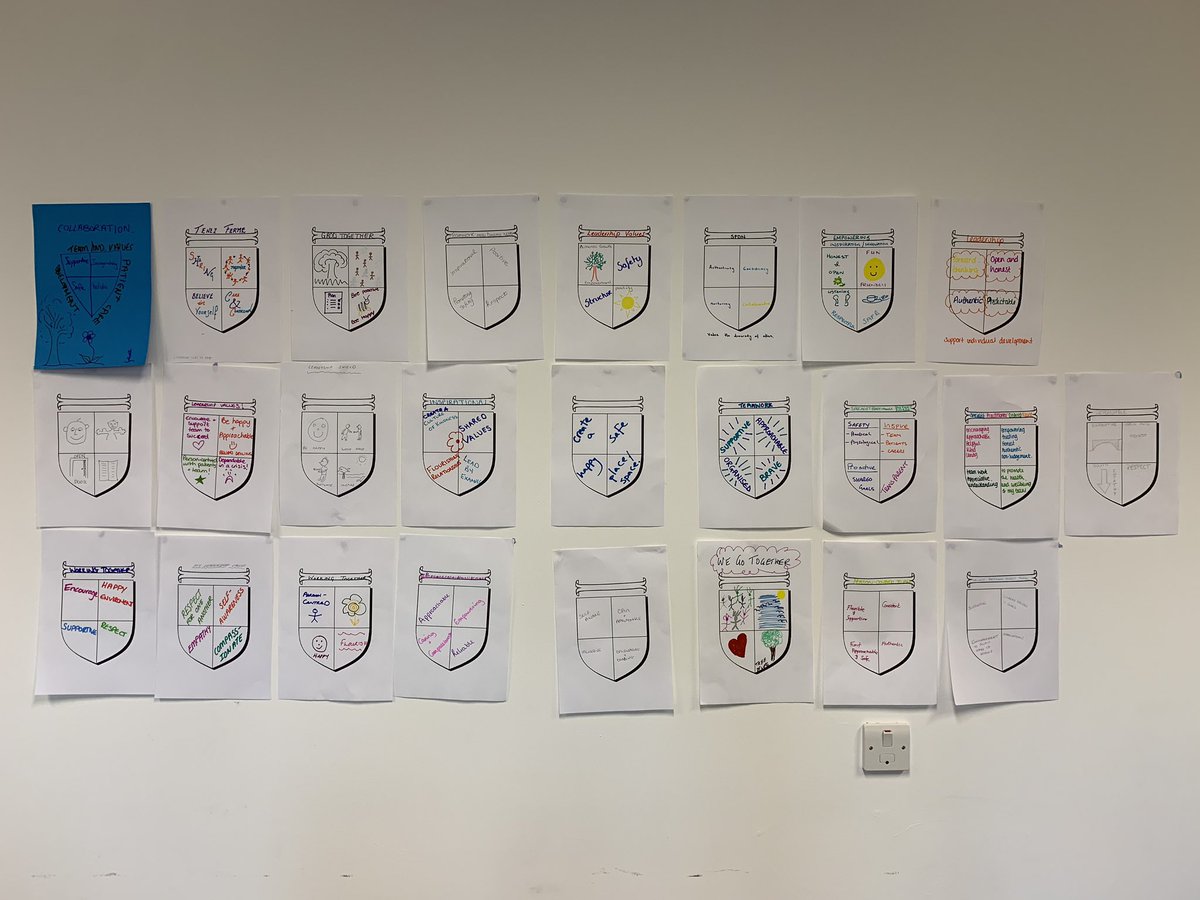 ClaireBald1's tweet photo. Trainee SPDN’s shields of leadership. All feeling enthusiastic and empowered by today’s sessions @juleschurchy @cawdickson @ProfBrendan @DnQmu #spdn #leadership #personcentredtoallpersons https://t.co/5wrdZB3yiE