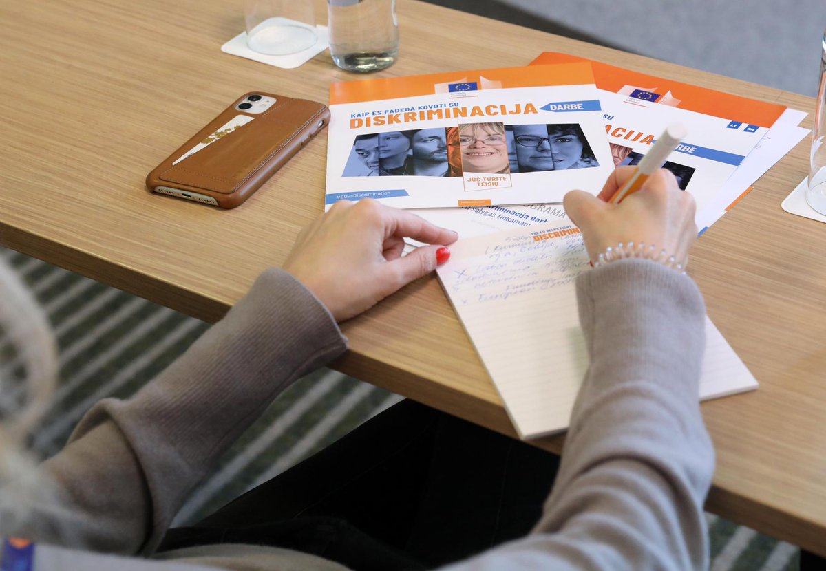 EU_Social's tweet photo. ✔️ Brussels 🇧🇪
✔️ Bucharest 🇷🇴
✔️ Warsaw 🇵🇱
✔️ Sofia 🇧🇬
✔️ Prague 🇨🇿
🔛 Vilnius 🇱🇹 
Our 6⃣th #EUvsDiscrimination workshop is taking place today! We're meeting national employers to discuss best practices on reasonable accommodation in the workplace for persons with disabilities. https://t.co/716fL6TWEb