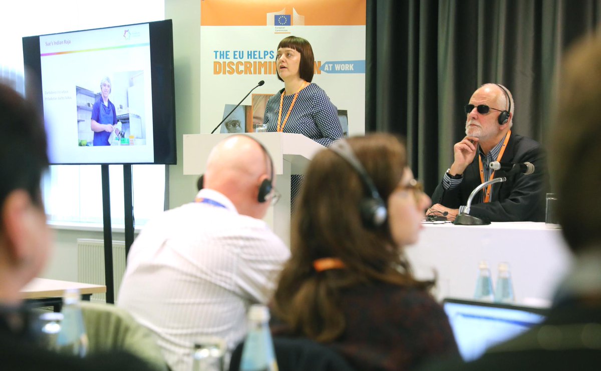 EU_Social's tweet photo. ✔️ Brussels 🇧🇪
✔️ Bucharest 🇷🇴
✔️ Warsaw 🇵🇱
✔️ Sofia 🇧🇬
✔️ Prague 🇨🇿
🔛 Vilnius 🇱🇹 
Our 6⃣th #EUvsDiscrimination workshop is taking place today! We're meeting national employers to discuss best practices on reasonable accommodation in the workplace for persons with disabilities. https://t.co/716fL6TWEb