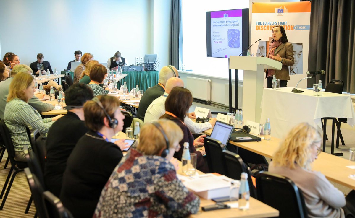 EU_Social's tweet photo. ✔️ Brussels 🇧🇪
✔️ Bucharest 🇷🇴
✔️ Warsaw 🇵🇱
✔️ Sofia 🇧🇬
✔️ Prague 🇨🇿
🔛 Vilnius 🇱🇹 
Our 6⃣th #EUvsDiscrimination workshop is taking place today! We're meeting national employers to discuss best practices on reasonable accommodation in the workplace for persons with disabilities. https://t.co/716fL6TWEb