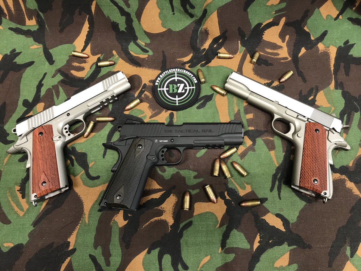 battlezoneair's tweet photo. We have a great selection of 1911 CO2 pistols in stock at the moment.
More details can be found on our website,
https://t.co/FEtDiFQQRf
#bz #bzairsoft #battlezone #battlezoneairsoft #airsoft #softair #co2 #gbb #pistol #gun #gunporn #airsoftpistol #9mm #6mm #bbgun #bbslinger https://t.co/H5TQYFycG1