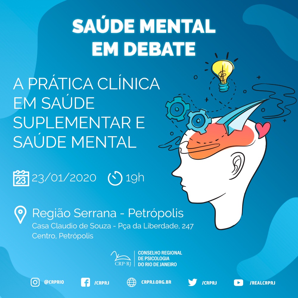 crprj's tweet photo. Será hoje, 15/01, a partir das 17h, na sede do CRP-RJ, no Centro do Rio,  1º evento da agenda de encontros "Saúde Mental em Debate", que percorrerá também os municípios de Nova Iguaçu, Petrópolis e Campos dos Goytacazes.

Mais informações pelo link https://t.co/9vtWZM47TQ. https://t.co/CuAZtr0d75