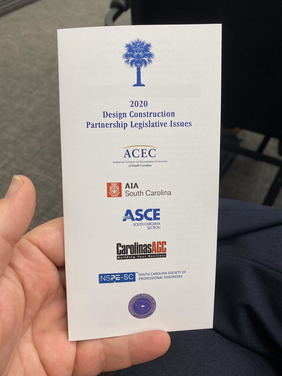AdamBJones138's tweet photo. Busy day for @JonesMcaden , @SCSPE , @theACECSC , @SCSPLS ,#ASCESC, #AIASC  &amp; @CarolinasAGC .  We hope to see @scsenategop , @SCSenateDems , @SCHouseGOP , @SCHouseDems , @SCSenate , &amp; @SCHouse at the #DesignConstructionPartnership Legislative Reception. https://t.co/45jCOy9Ggm