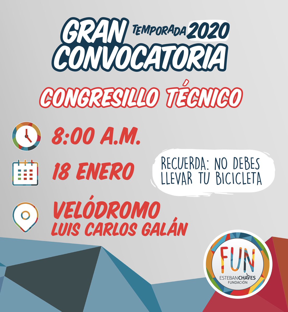 funchaves's tweet image. 🚨¿Te inscribiste a la CONVOCATORIA #FUN2020? - Es muy importante que vayas este sábado al congresillo técnico 💡SIN tu bici 🚫🚴🏼‍♂️ - ¡Nos vemos este sábado!