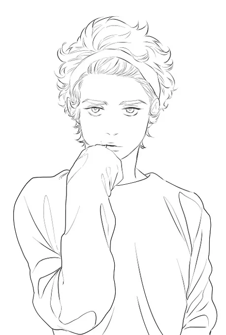 #皆さん線画と塗った後を見せてください
(線画はよかったら塗り絵にどうぞ～!私にも見せてくれたら嬉しい…??) 