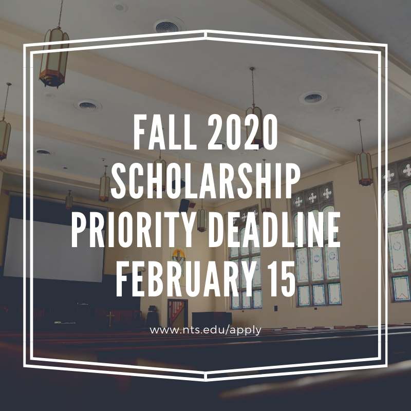 NTSDMin's tweet photo. The priority scholarship deadline for Fall 2020 is one month away! Reach out to us at enroll@nts.edu, visit https://t.co/4DoQ4CYNIB, or apply now at https://t.co/rS1ezHMASY. We'd love to help you find a program that best fits your calling! #nts #seminary #kcseminary https://t.co/ylYXyx12S7