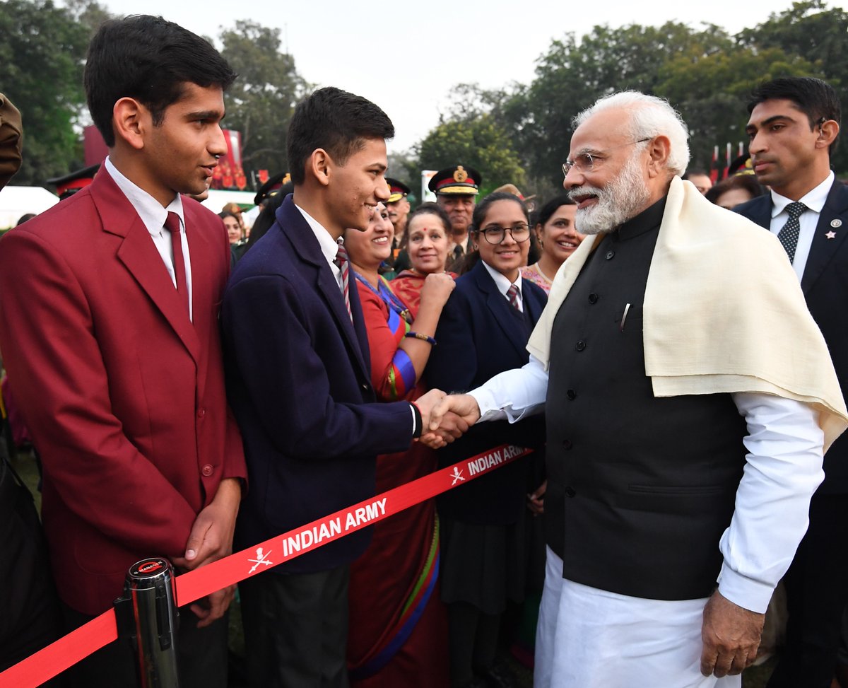 narendramodi's tweet photo. Today, on Army Day, attended the ‘At Home’ reception hosted by the Chief of Army Staff. https://t.co/wjtXHB1aPV