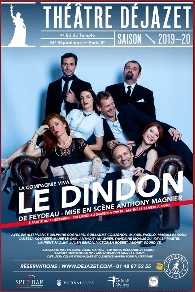 Plus que 3 représentations avec celle de ce soir pour voir ce dindon endiablé et je vous encourage à y aller
Dernière samedi
<a href="/TDejazet/">Théâtre Déjazet</a>