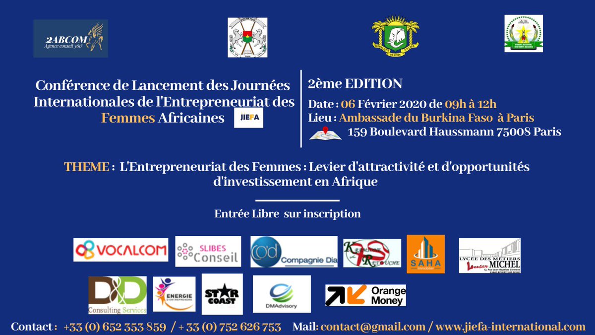 C2abcom's tweet photo. Bonjour 
Conférence de Lancement 🚀 des #JIEFA Bobo 2020. Ci-dessous la billetterie 👇🏿👇🏿👇🏿
Restons mobilisés et engagés au service du développement durable, inclusif, participatif et solidaire.
@Afrique #Femme #Jeune #developpement #monde.

https://t.co/Mo9vE0DOf9 https://t.co/ZqnuK4pQv1
