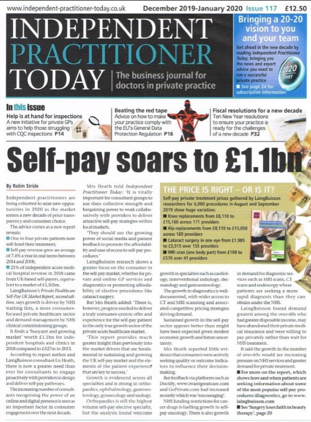h_chndlr's tweet photo. Thanks @RobinStride. Brilliant front-page article in IPT incl how patient reviews are shaping the burgeoning UK self-pay market. 
#healthcare #reviews #patientfeedback #uk https://t.co/Z1H8NjVYRA