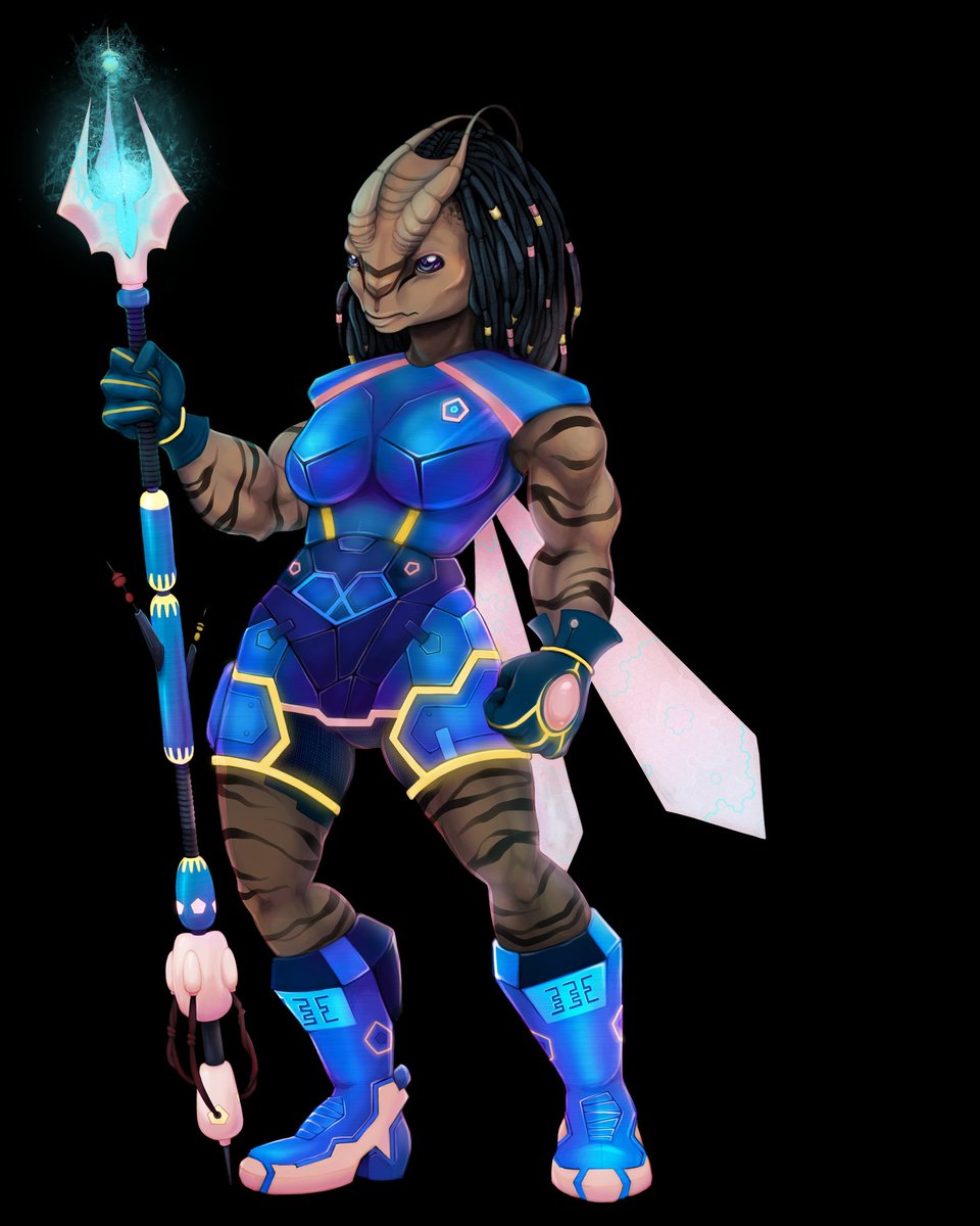 Calliko's tweet photo. #GalacticRuler Character: Osmian #conceptart and promo art! She's one of my faves for sure and wanted to share this with the internet!! Game coming soon, available to wishlist on Steam 🥰 https://t.co/4KtOQ2Nazu
