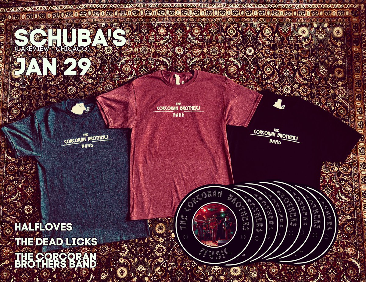 All pre-sale buyers for our show at <a href="/Schubas/">Schubas</a> on Jan 29 w/ <a href="/TheDeadLicks/">The Dead Licks</a> &amp; <a href="/halflovesband/">Halfloves</a> will be entered to win a special TCBB merch bundle. 
•
Tickets and details about the show can be found on our website.
•
TheCorcoranBrothersMusic.com